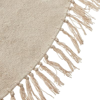 WAHAR - Laagpolig vloerkleed - Beige - 140 cm - Katoen