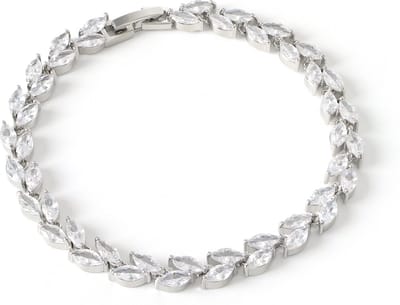 Juwelium Armband + Flowerbox Geschenkset | Luxe Leaves Armband met Zirkonia | Perfect Cadeau voor Vrouw, Vriendin, Moeder, Dochter
