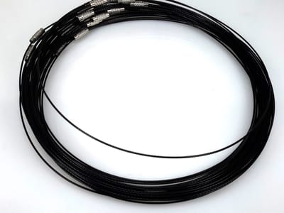 10 x - Spang ketting - Zwart flexibel sieraad met draaislotje - voor glashanger - eigen gemaakt.
