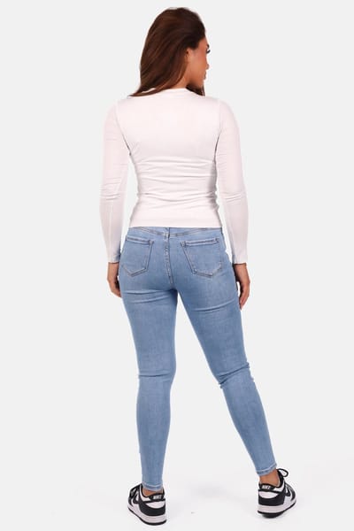 Getdrezzed Top - Maat: XS - Dubbel gevoerde basic top met ronde hals wit