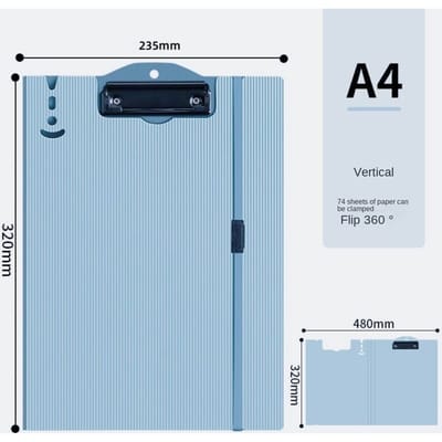 Klembord A4 Map Memobord met Riemen Waterdicht A4 Schrijfblok Horizontaal Opvouwbaar A4 Bord Klem School