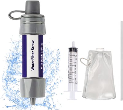 Fiddy Personal Water Filter Straw - Filtert 5000L - Complete Set - Waterfilter - Waterfilter Survival & Outdoor - BPA-vrij - Noodpakket