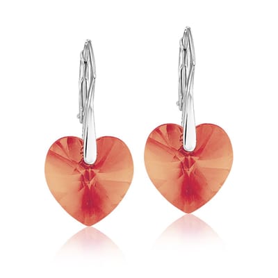 Montebello Oorbellen Noor HZ117 - Swarovski Hart - 925 Zilver Gerhod. - Ø14mm - 30mm