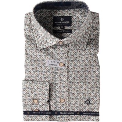 Fellows United - Lange mouw overhemd - Mannen - XXL - Bordeau - Katoen - 52.6550