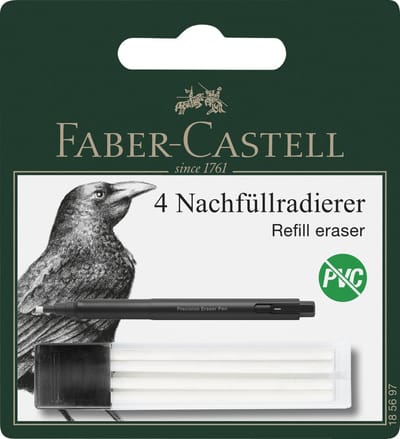 Faber-Castell navulgummen - 4 stuks in koker - voor de Precision gumpen - FC-185697