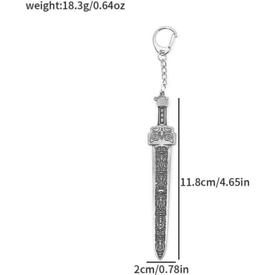 11.8cm Dark Moon Grote Zwaard Elden's Sleutelhanger Hanger Bloedhond's Slagtand Cosplay Sleutelhanger Mannen Vrouwen Rugzak Sieraden gray