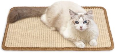 EXCITAT 30 x 40 cm Kattenkrabmat - Kattenvloermat - Beschermt tapijten en banken - Beige