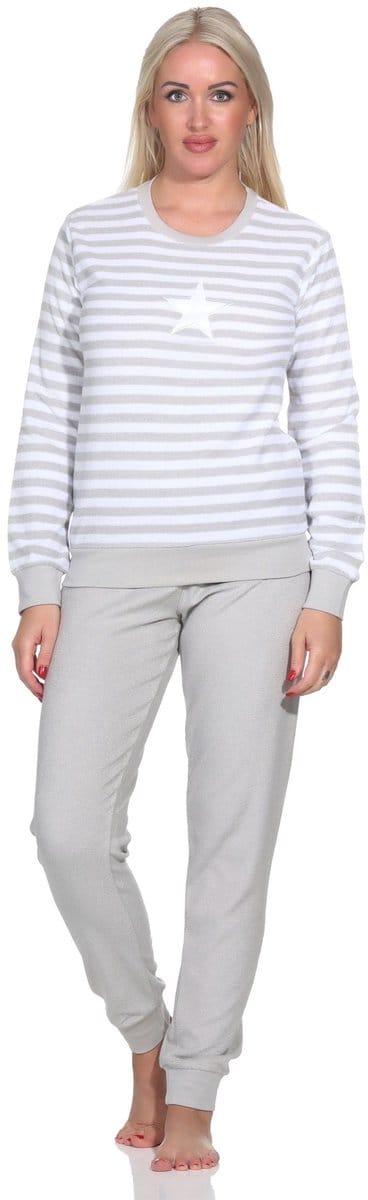Normann dames badstof pyjama Relax 70314 - Grijs - S 36/38