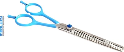 MEDLUXY® PET - Chunker - 7.5 inch / 19 cm - 21 Tanden - Rechtshandig - Blauw (effileerschaar enkel, uitdunschaar, trimschaar, coupeschaar, hond schaar)