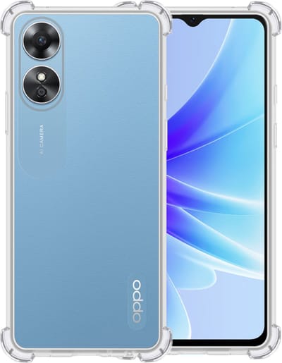 Hoesje - Geschikt voor OPPO A17 - Sterk & Shockproof - Siliconen Shock Case - Hoes Cover - Telefoonhoes - Transparant