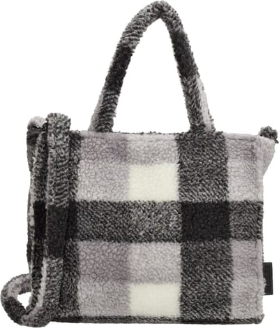 Beagles Navarra Hand & Schoudertas Soft Fabric Trendy Tas - Grijs ruit
