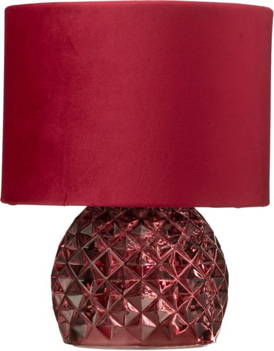 J-Line tafellamp - glas - bordeaux - LED lichtjes