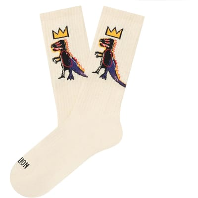 Jimmy Lion heren athletic sokken basquiat pez dispenser beige (Basquiat)