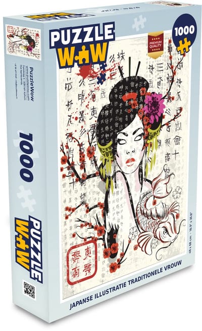 Puzzel Japanse illustratie traditionele vrouw - Legpuzzel - Puzzel 1000 stukjes volwassenen