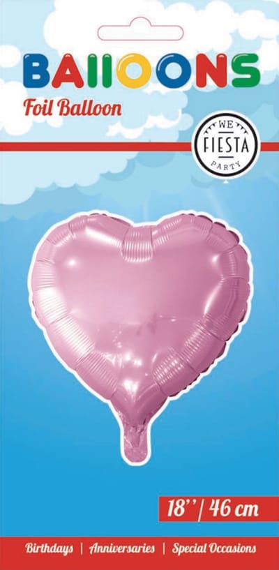 Folieballon 18'' Hartvormig Roze - Feest Folie Ballon Helium Versiering Decoratie Hart Hartje Ballonnen