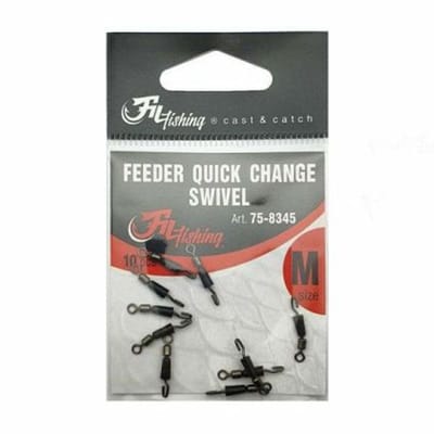 Filex Feeder Quick Change Swivels - 10 stuks - Maat M - QC Swivels voor Feeder Onderlijn - Witvis Onderlijn Montage