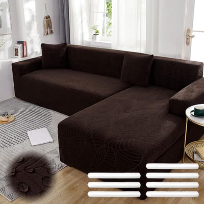 Stretch Sofa Cover voor L- en U-vormige Banken, Moderne Bescherming met Antislip Schuim en Kussensloop voor 1, 2, 3 of 4-zits Hoekbanken