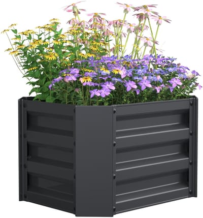 VCM Metall Hochbeet 50x40x30 cm, rechteckiger Pflanzkasten für Balkon, Terrasse & Garten, Pflanzenbeet ohne Boden, Galdo M