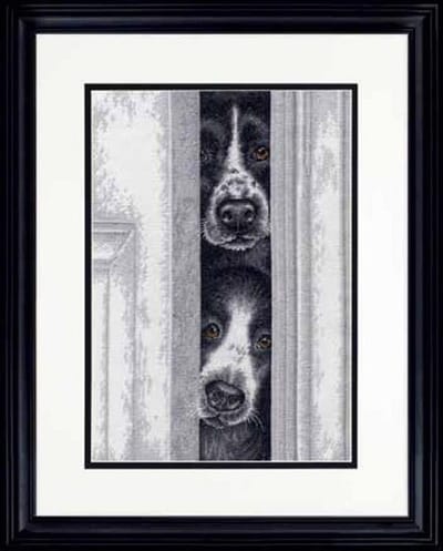 Dimensions Peeking Pups borduren (pakket)