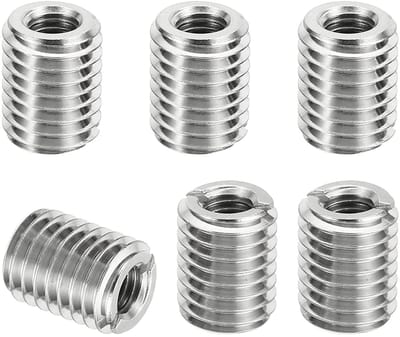Threaded Adapters Power Reduce Nut Set, 6 Stuks M14*2 naar M8*1.25 Draadverloop, RVS Reparatie Invoernut en Schroefverkleiner 18mm