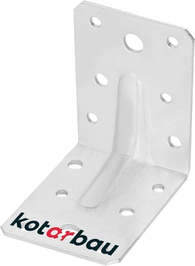 Hoekverbinder Staal - Hoekanker Versterking - Houtconstructies Verstevigen - Verzinkt Afwerking - 7.5x7.5x5.5 cm - Zilver