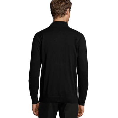 SOLS Heren Gordon gebreid vest met rits (Zwart)
