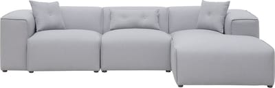 DOLVA - Hoekbank - Lichtgrijs - Linkerzijde - 294 cm - Polyester