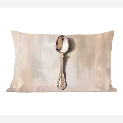 Sierkussens - Kussentjes Woonkamer - 60x40 cm - Lepel - Verf - Zilver