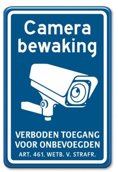 Camerabewaking - Verboden toegang - blauw - Weerbestendig Aluminium - 40x60 cm - Bevestiging: Zonder bevestiging (alleen het bord)