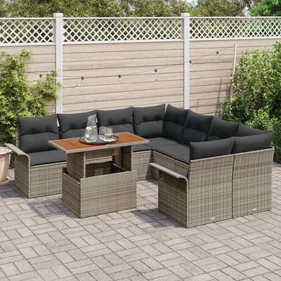vidaXL - Tuinbank - Set - met - kussen - Grijs