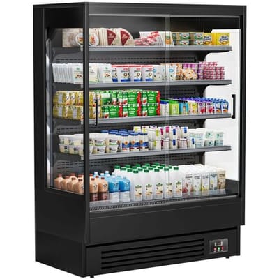 GGM Gastro Wandkühlregal - 1585mm - 693 Liter - mit 2 rahmenlosen Glasschiebetüren & 4 Ablagen