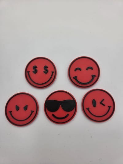 Smiley magneet rood assorti 5 stuks