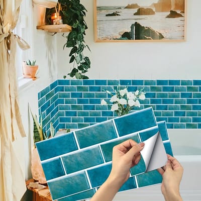 Cosensi- Tegelstickers 24 Stuks - Zelfklevend - Waterdicht - Retro Stijl - Makkelijk te Reinigen - Decoratie voor Keuken/Badkamer - Wanddecoratie
