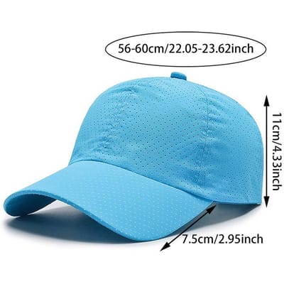 Casquette Solaire Séchage Rapide Femme Extérieur Décontracté Sport Casquette Homme Grande Taille Casquette de Baseball 60-65cm Visière Solaire Réglable Casquette à Visière blue