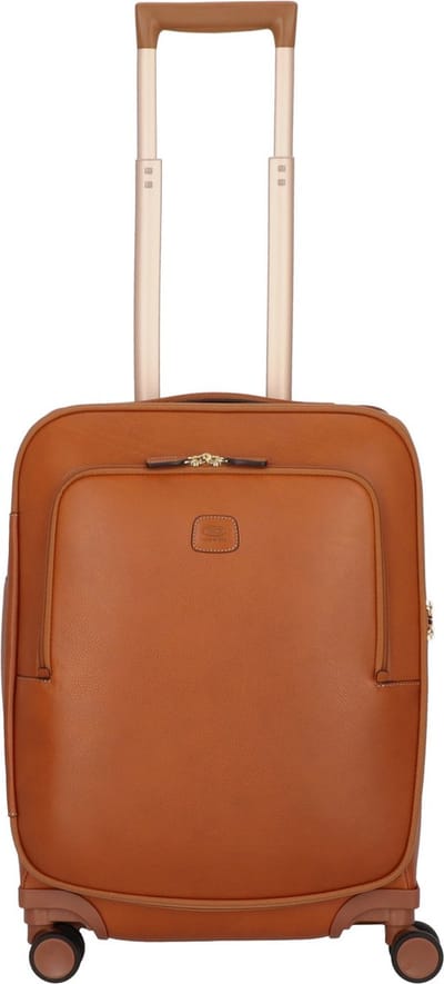 BRIC'S Leren met laptopvak Life Pelle Trolley 4 Wheel Leather Bruine 75cm