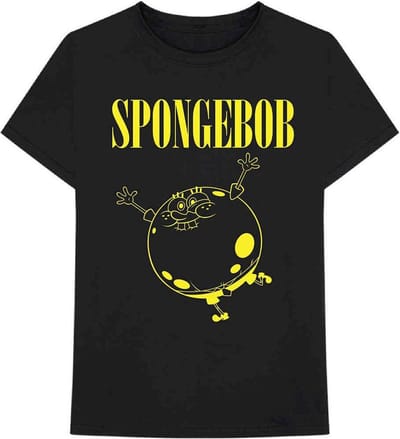 Spongebob Squarepants - Inflated Sponge Heren T-shirt - S - Zwart