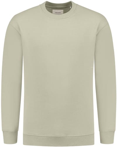 PURE PATH Loose Fit Sweaters Crewneck308 Truien & Vesten Heren - Sweater - Hoodie - Vest- Groen - Maat XS