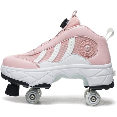 Lacets déliés, Patins à roulettes à frein, Patins à quatre roues, Patins à roulettes de patinage, Chaussures de déformation à double rangée 40