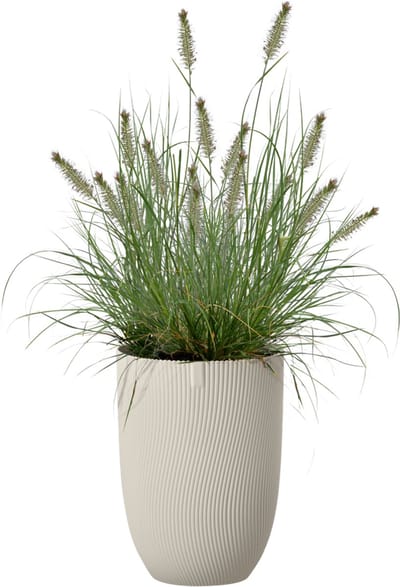 Elho Sereh Hoog 30 - Bloempot voor Binnen & Buiten - 100% Gerecycled Plastic - Ø 29.5 x H 40.5 cm - Paddenstoel beige