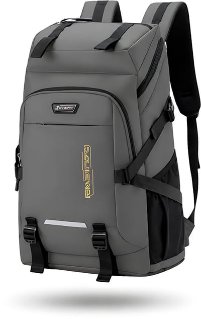CarryQuest® 60L Outdoor Rugzak - Oxford Polyester Reisrugzak met Laptopvak, Rugventilatie & Front-/Toploader - Grijs