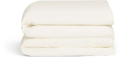Yumeko kinderdekbedovertrek katoensatijn warm wit feather 100x135 - Bio, eco & fairtrade