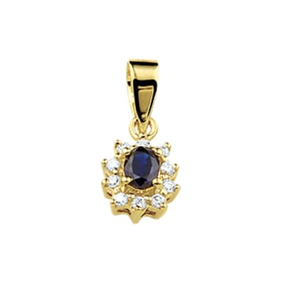 The Jewelry Collection Hanger Saffier En Diamant 0.08 Ct. - Geelgoud