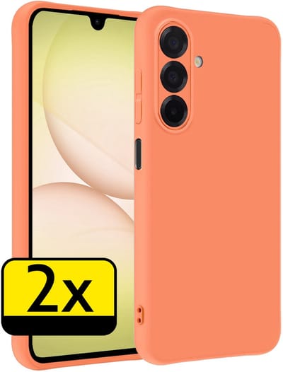 Hoesje - 2 Stuks - Geschikt voor Samsung Galaxy A17 - Sterk & Shockproof - Case Siliconen - Back Cover - Telefoon Hoes - Telefoonhoesjes - Perzik