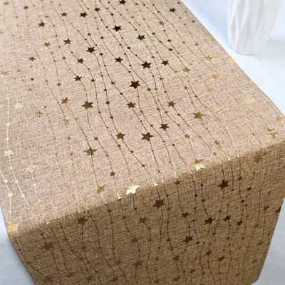 Tafelloper - Kerstdiner glitter tafelloper - Geschikt voor de eettafel in de lente, woondecoratie – goud - LOUZIR