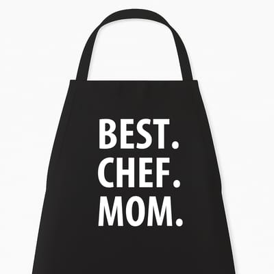 Keukenschort "Best Chef Mom" | Origineel Kerstcadeau voor Mama | Moederdag Cadeau Zwart