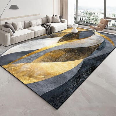Modern Gouden Geometrie Tapijt voor Woonkamer Licht Luxe Vloerkleden voor Slaapkamer Decoratie Groot Oppervlak Lounge Sofa Zij Vloermatten 200x300 80*120cm