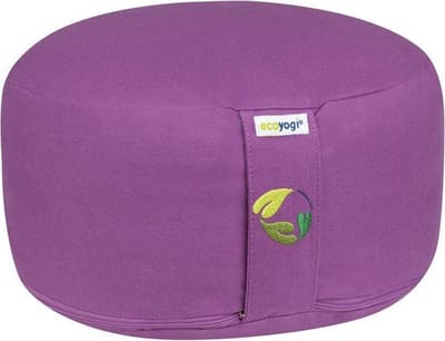 Meditatiekussen Ecoyogi Paars / Lavendel Standaardmaat 15 cm x 30 cm (Hoogte x Diameter) – Wasbare Buitenhoes – Aanpasbare Boekweit Vulling - 100% Gecertificeerd Biologisch Katoen | GOTS Gecertificeerd - Duurzaam Yoga zit kussen – Yogakussen