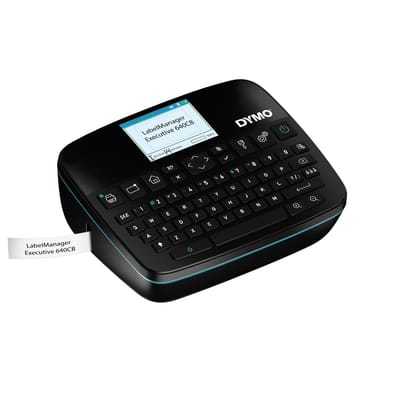 DYMO LabelManager Executive 640 CB draagbare labelprinter | Compacte labelmakermachine met QWERTY-toetsenbord | Bluetooth- en USB-connectiviteit | Compatibel met DYMO D1 standaard en duurzame labels