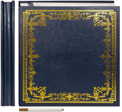 Store_8 - Fotoalbum - Zelfklevend plakboekalbum - Linnen omslag - Marineblauw - Herinneringen opslaan - Geschikt voor familie en bruiloften