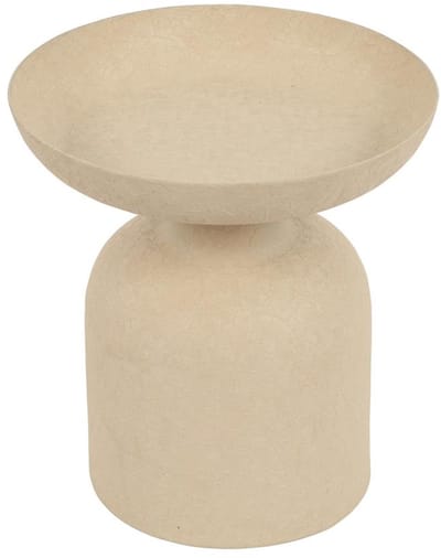 Kandelaar op voet beige 10x10x11cm